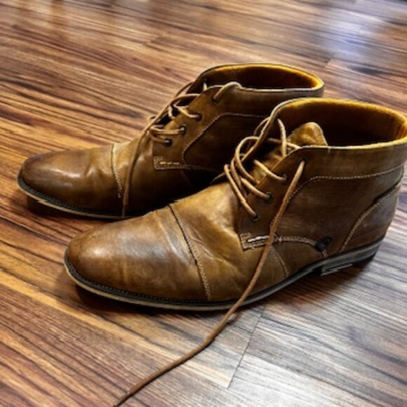 Steve Madden Men's Chukka Boots Brown Leather Lace Up 14 M - Picture 1 of 5